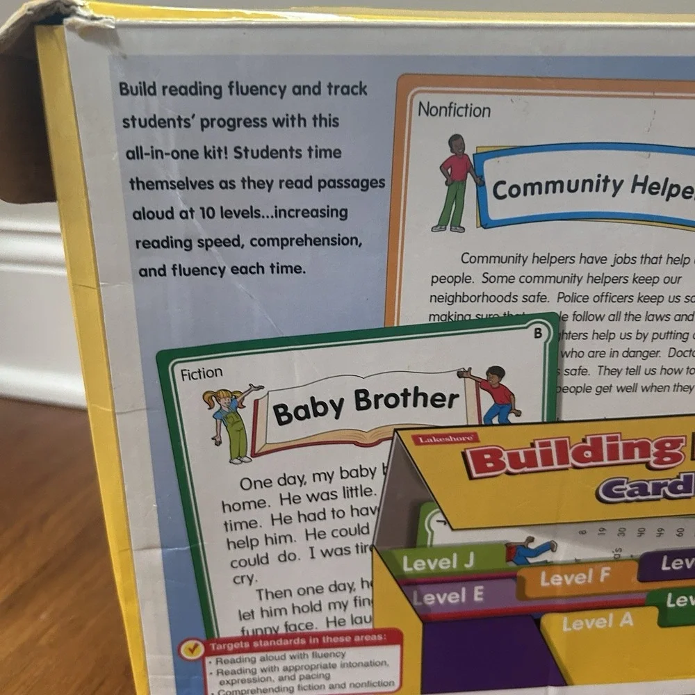 Lakeshore Building Fluency Card Bank Reading Grades 1-3 Tutor Homeschool Teach